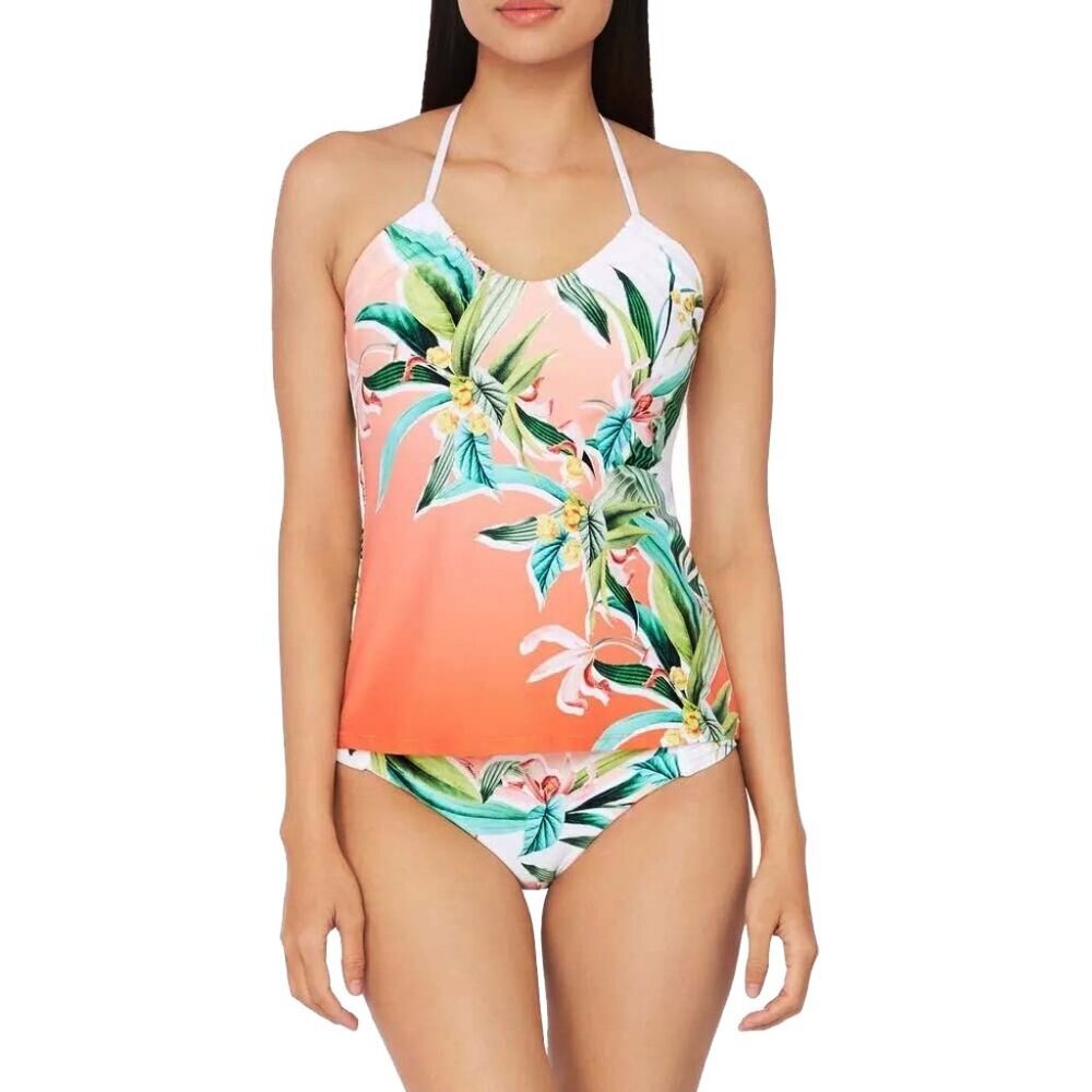 NWT Trina Turk Women's Costa De Prata Halter Tankini Top & Bikini Bottom Set 6